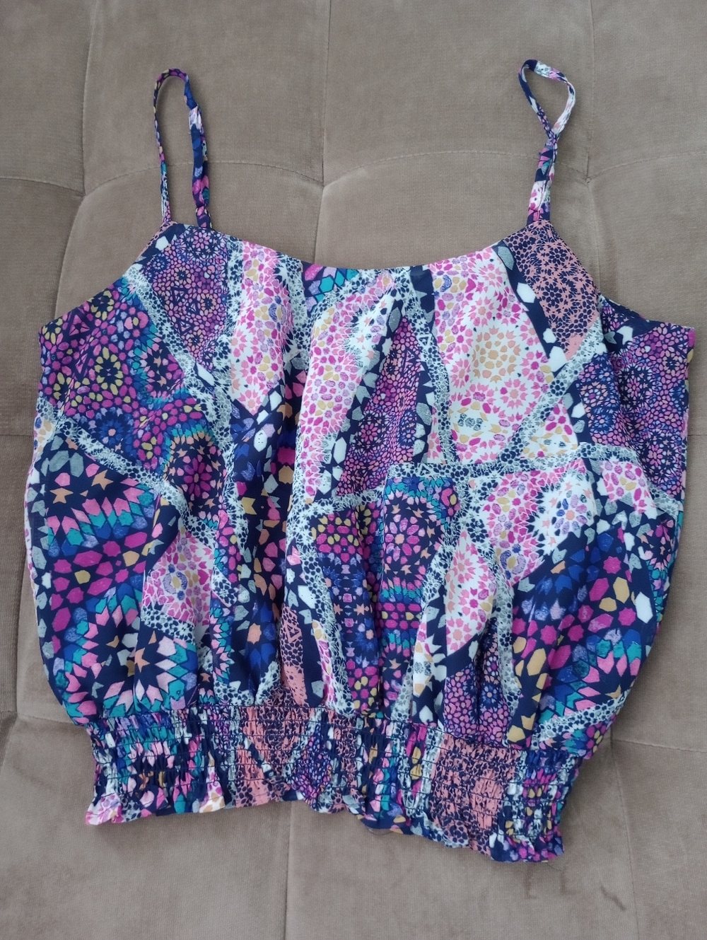 Adult NWOT - Purple Multi Pattern Top
